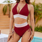 👙Ensemble de bikini très cintré avec contrôle du ventre et design en blocs de couleur